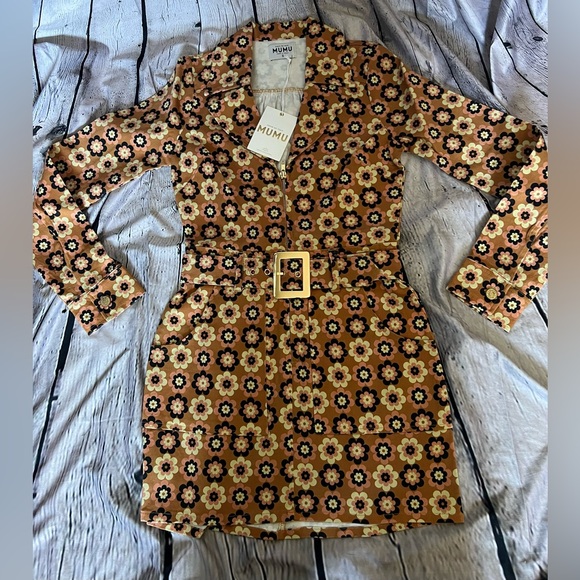 Show Me Your Mumu Outlaw Long Sleeve Dress in Aurora Floral Denim - Picture 2 of 14